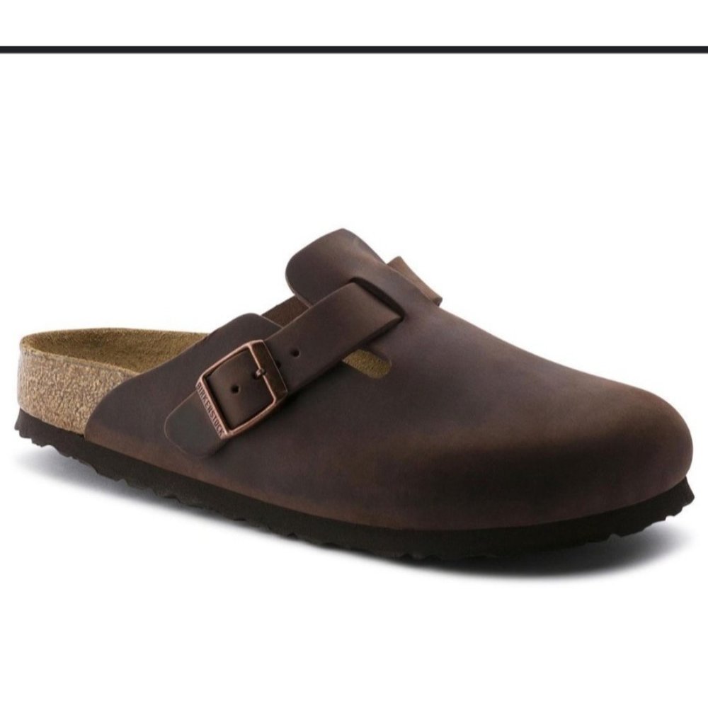 Birkenstock Boston Soft Footbed Oiled Leather Clog in Habana